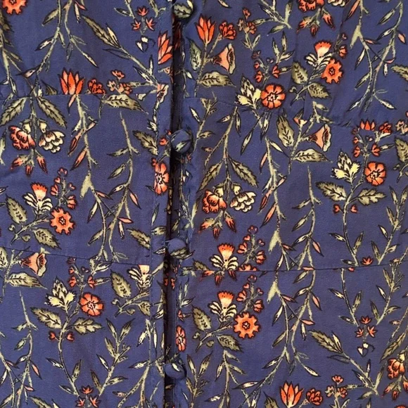 LOFT Blue Floral Midi Dress - Picture 3 of 7